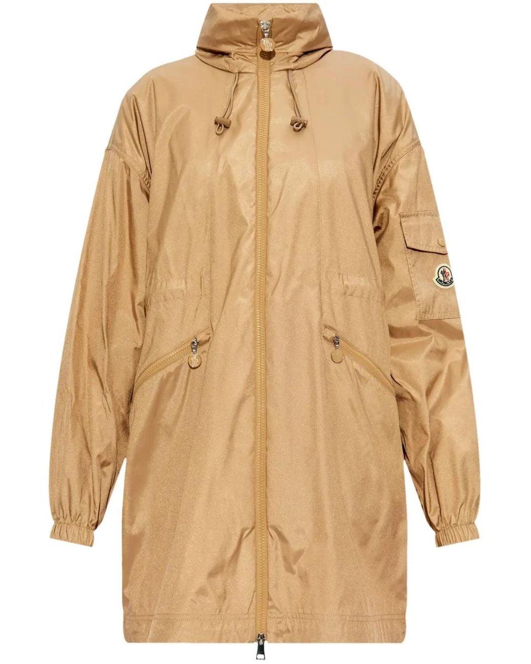 Moncler Natural Leichter Parka Mit Kordelzug