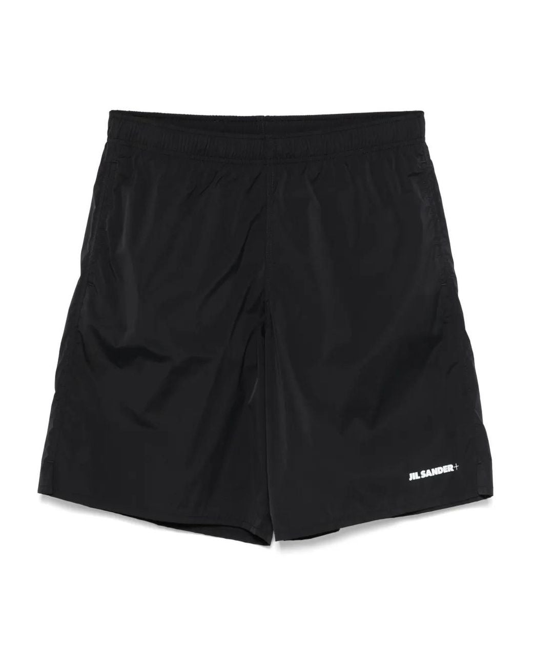 Jil Sander Black Logo-Print Swim Shorts for men