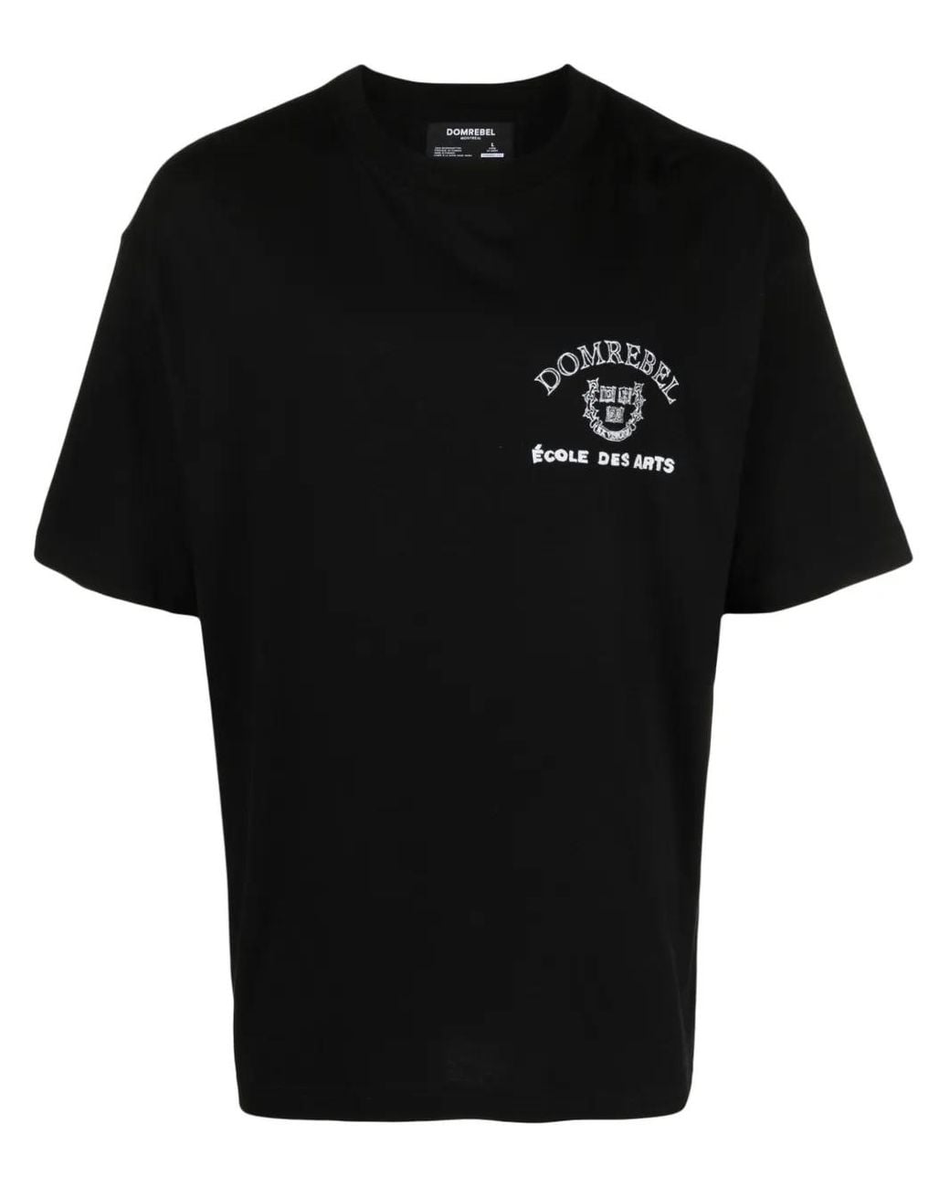 DOMREBEL Black Graphic-Print Cotton T-Shirt for men