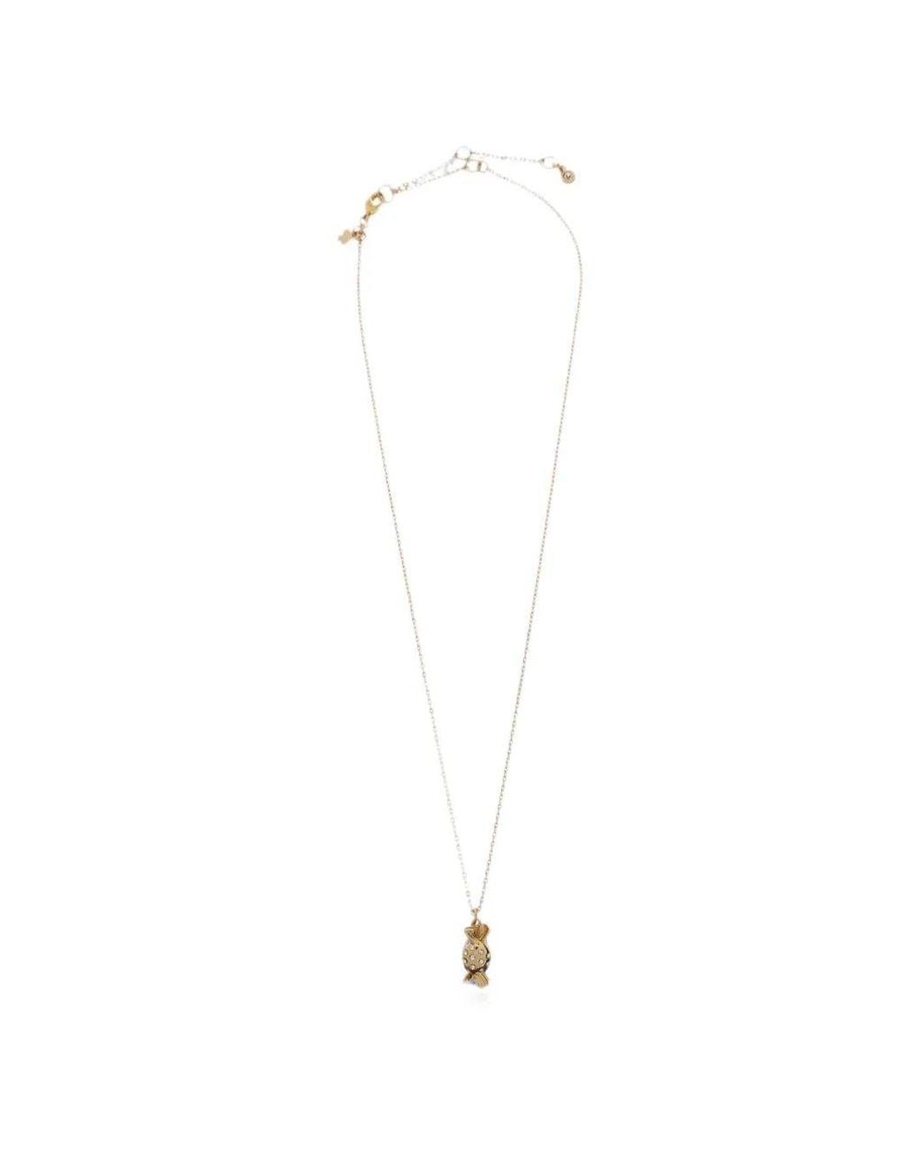 Kate Spade White Crystal-Embellished Candy-Pendant Necklace