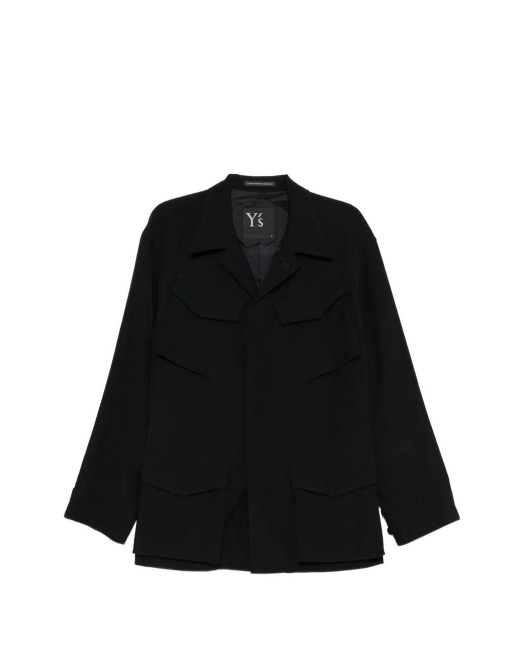 Y's Yohji Yamamoto Black Wool Gabardine Four-Pocket Jacket