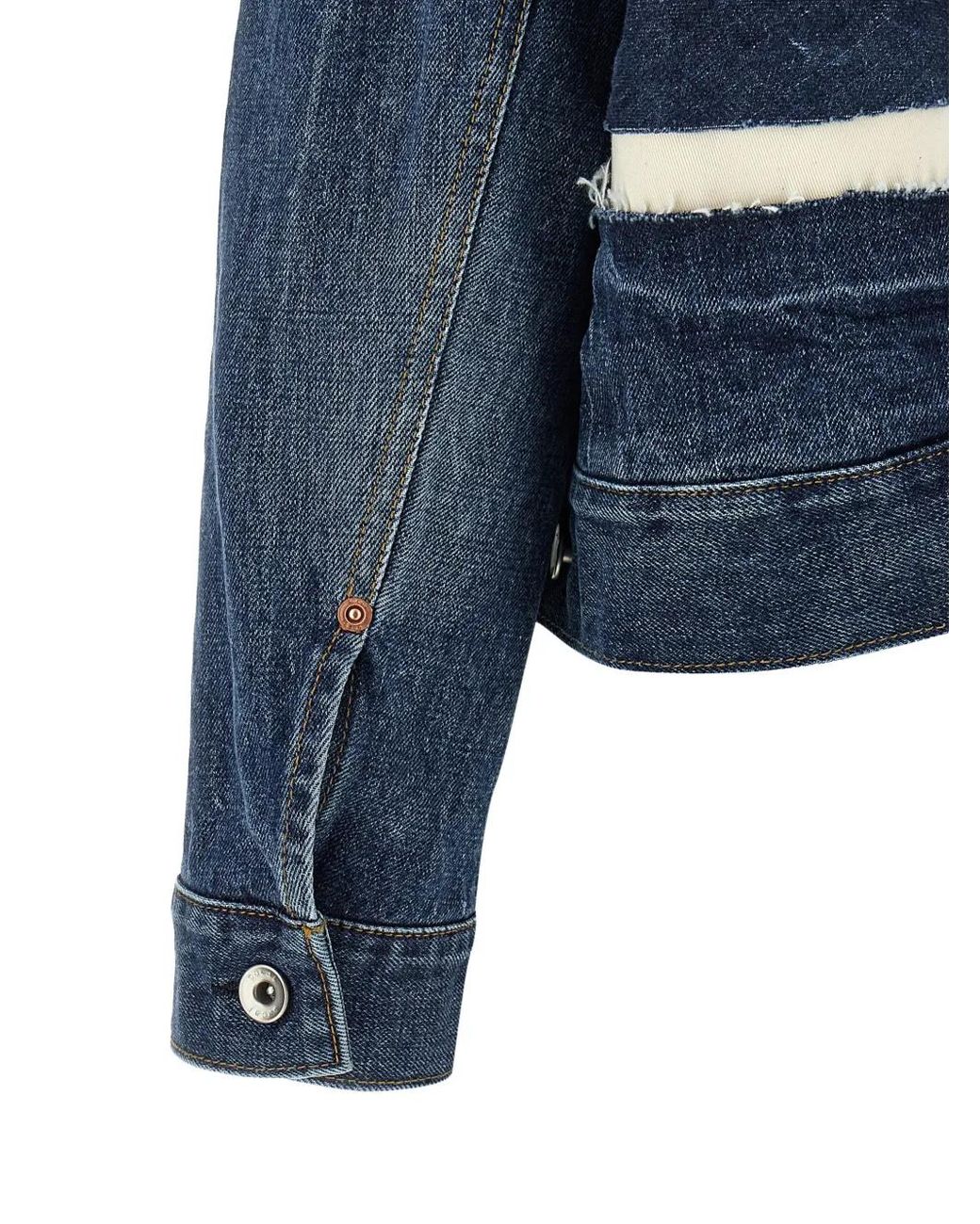 Sacai Blue Patchwork-Design Denim Jacket