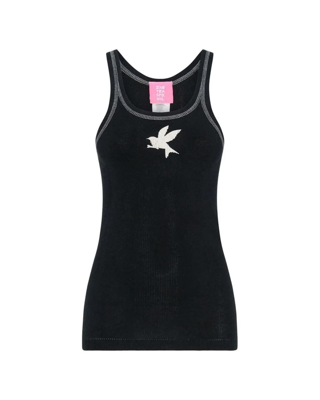 One Teaspoon Black Jett Bird-Patch Ribbed Vest