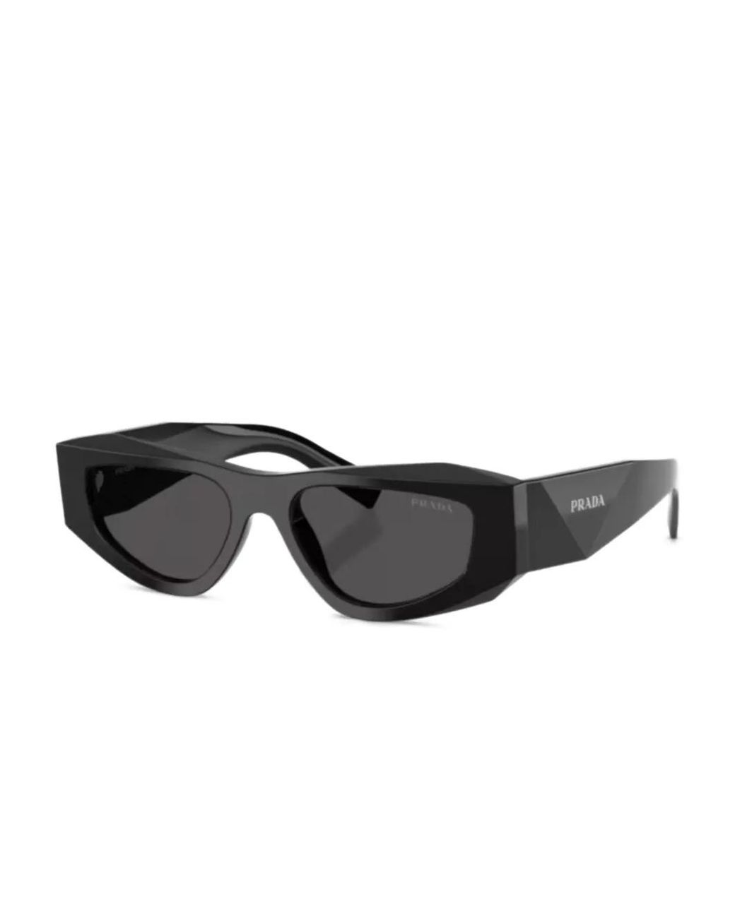 Prada Black Geometric-Frame Sunglasses