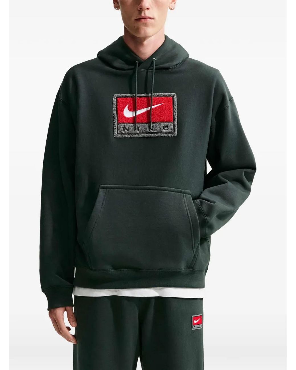 Nike Gray Solo Swoosh Hoodie for men