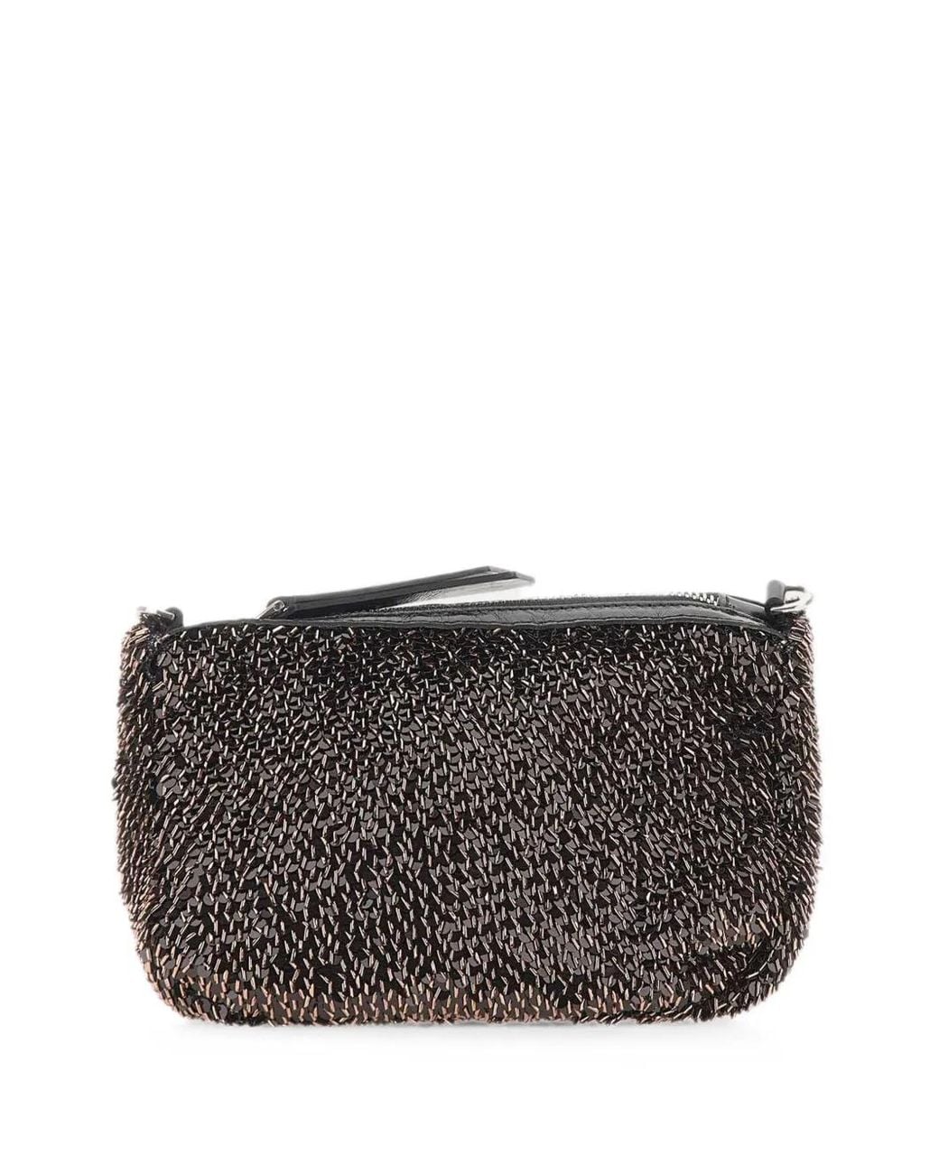 Gianni Chiarini Gray Nora Pouch Sequin-Embellished Clutch Bag