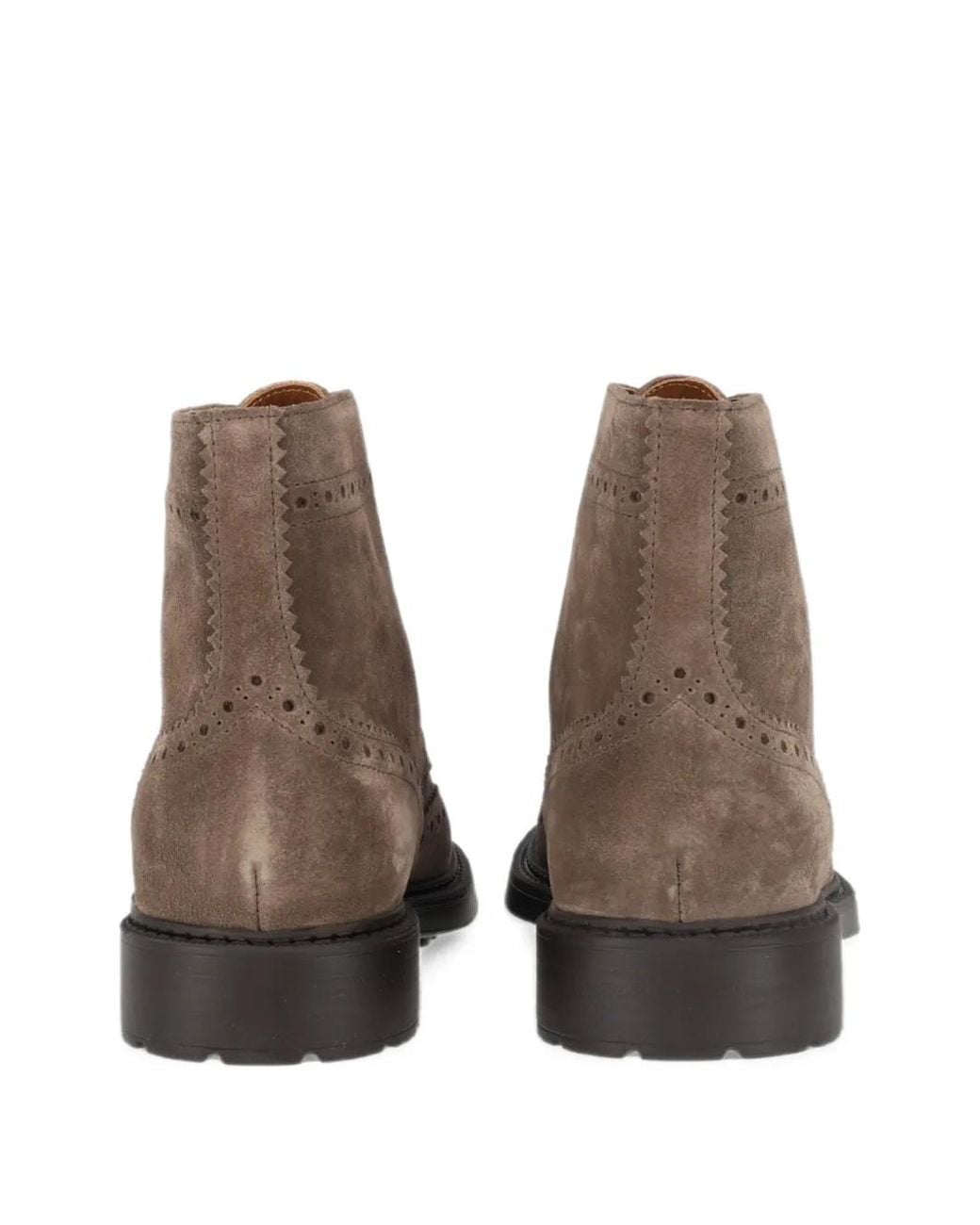 Doucal's Brown Brogue-Detail Ankle Boots for men