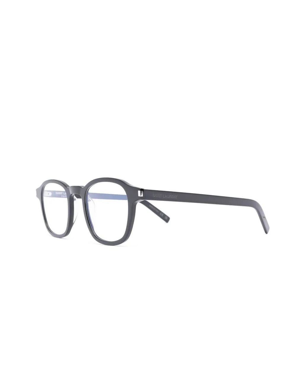 Saint Laurent Blue Limo Square-Frame Glasses for men