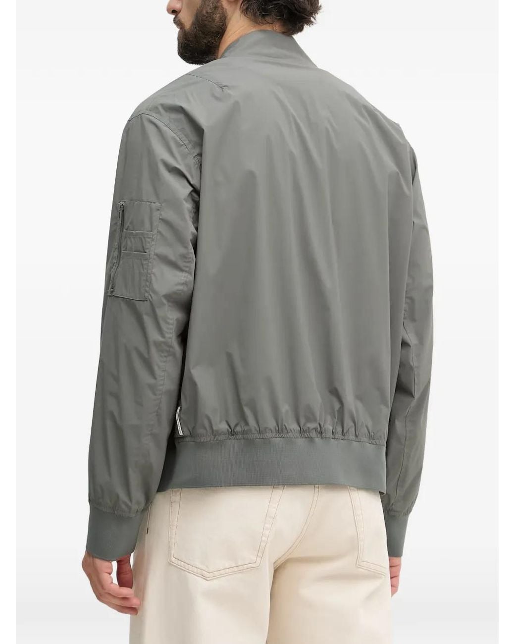 ARMANI EXCHANGE Gray Zip-Up Bomber Jacket for men