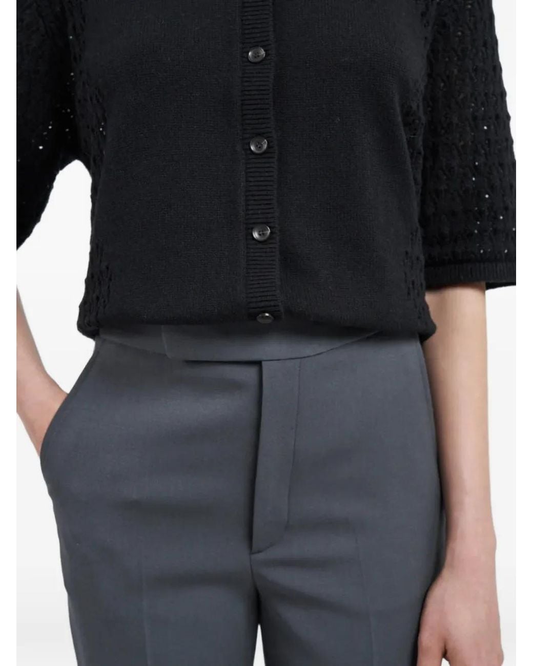 Maria McManus Blue High-Waisted Cropped Trousers