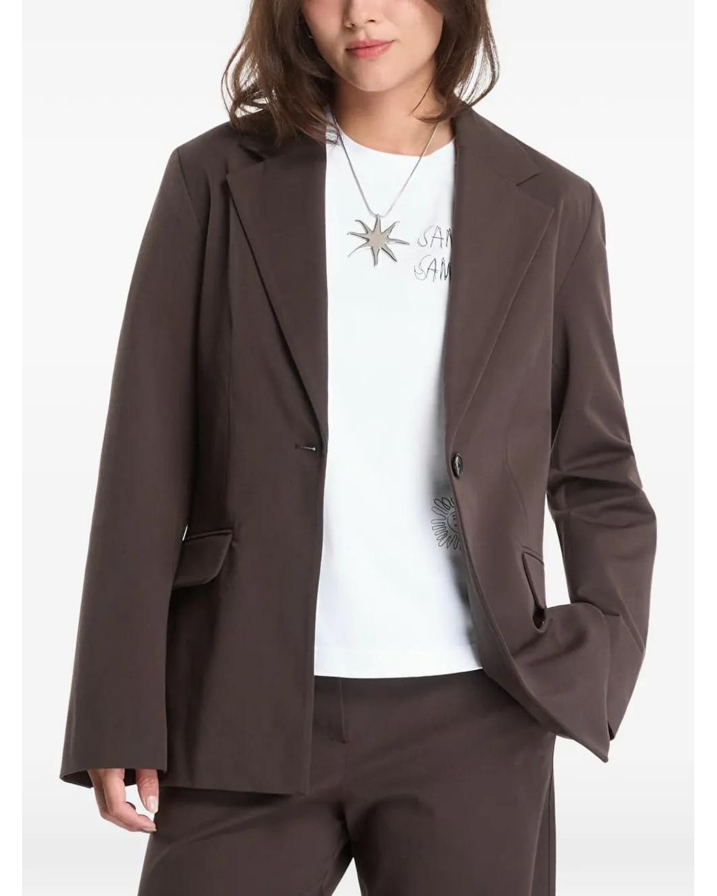 Samsøe & Samsøe Brown Saheaven Single-Breasted Blazer