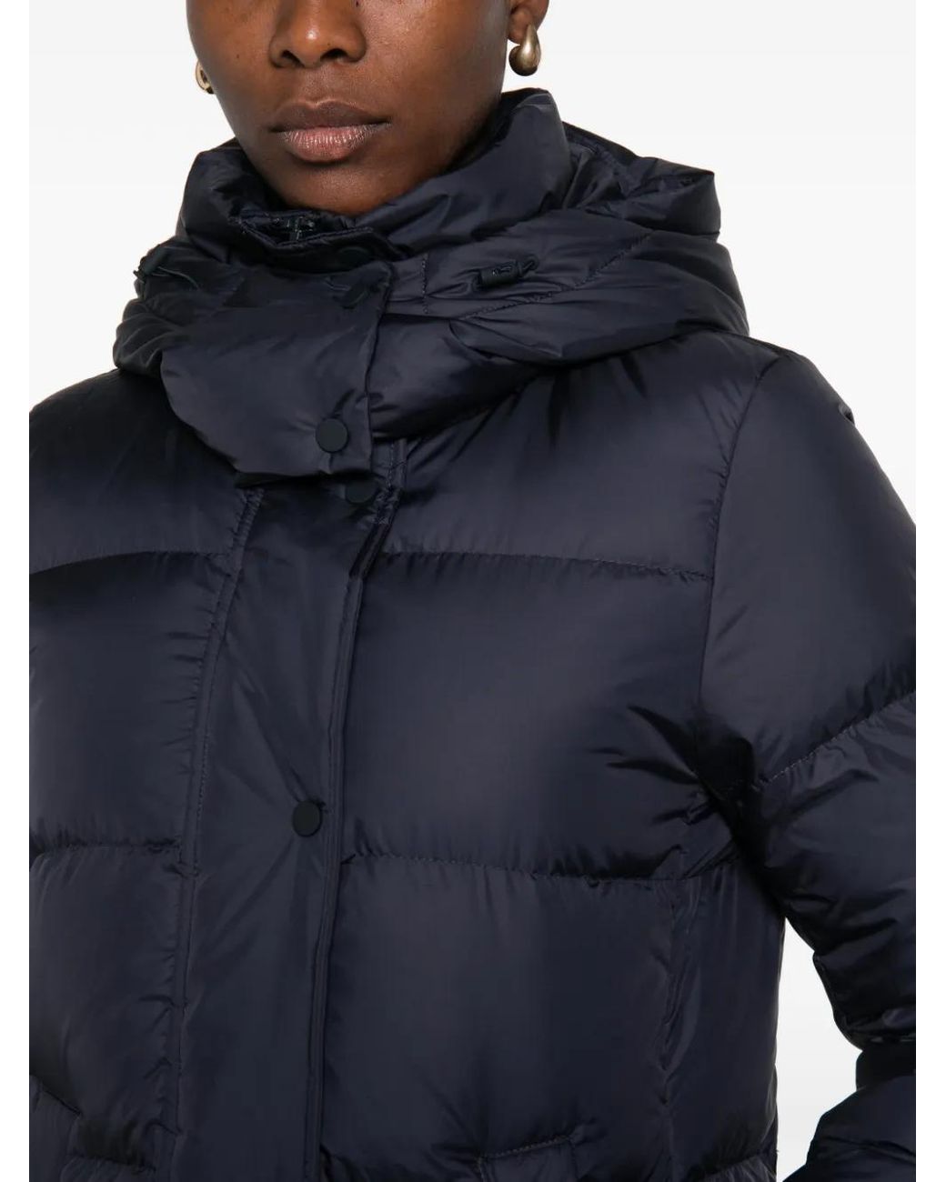 Marc O' Polo Blue Quilted Hooded Coat