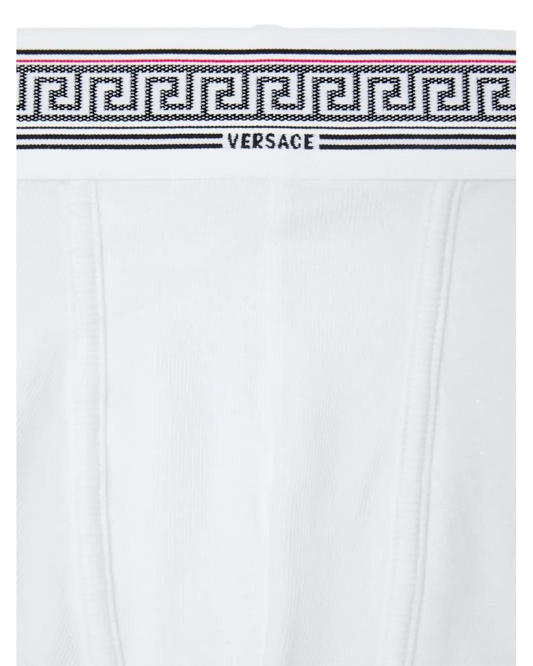 Versace White Ribbed Cotton-Jersey Trunks for men