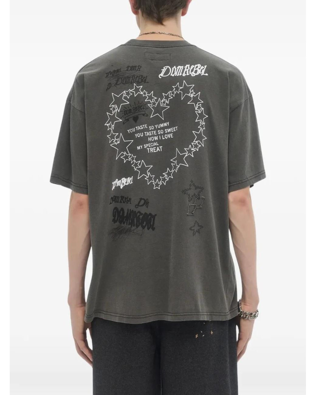 DOMREBEL Gray Treats Graphic T-Shirt for men