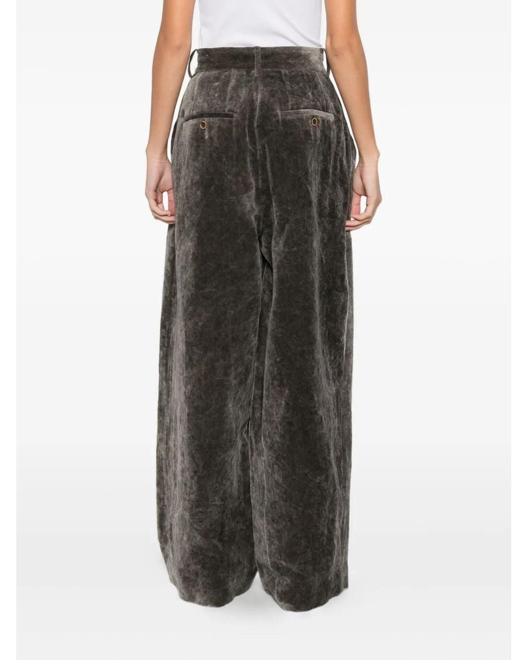 Pantalones Plisados Uma Wang de color Gray