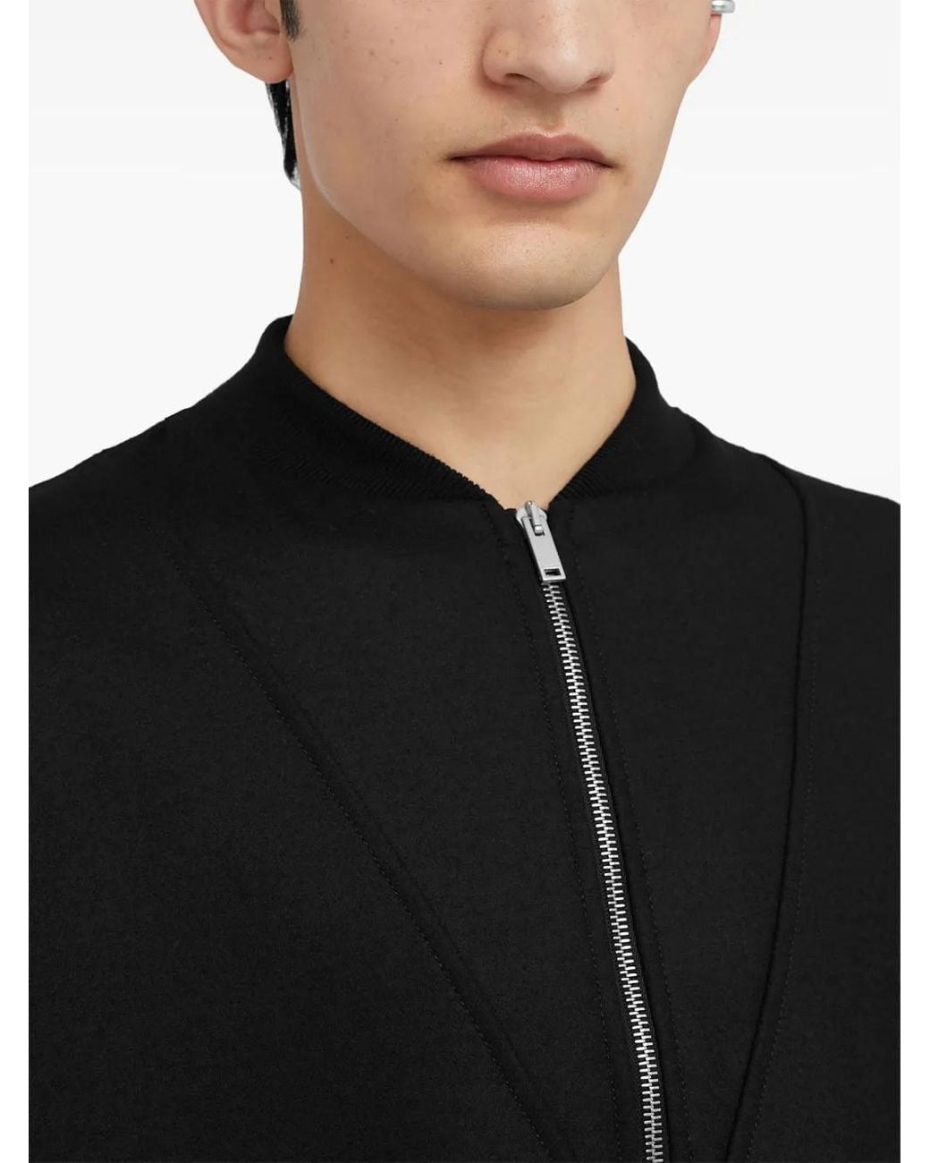 Jil Sander Black Zip-Up Sweatshirt for men