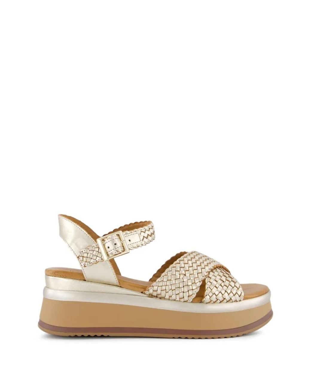 Gibaldi Natural Braided Metallic Sandals