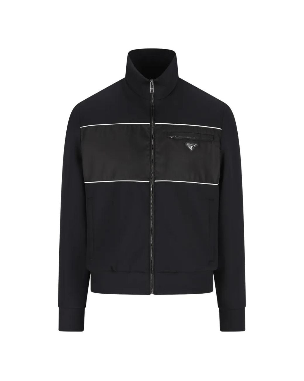 Prada Jacke Mit Logo-Schild in Black für Herren