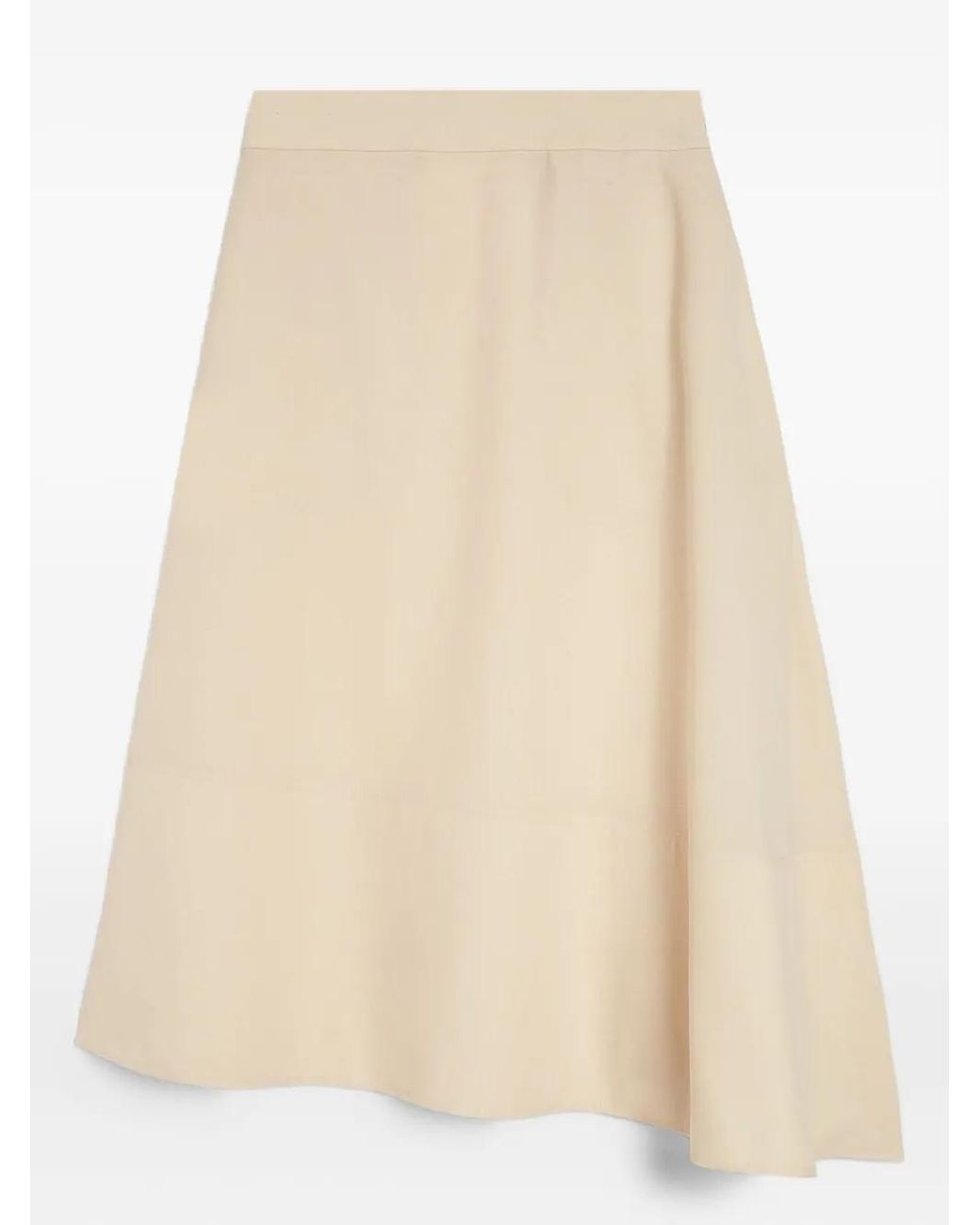Jil Sander Natural Wool Asymmetric Skirt