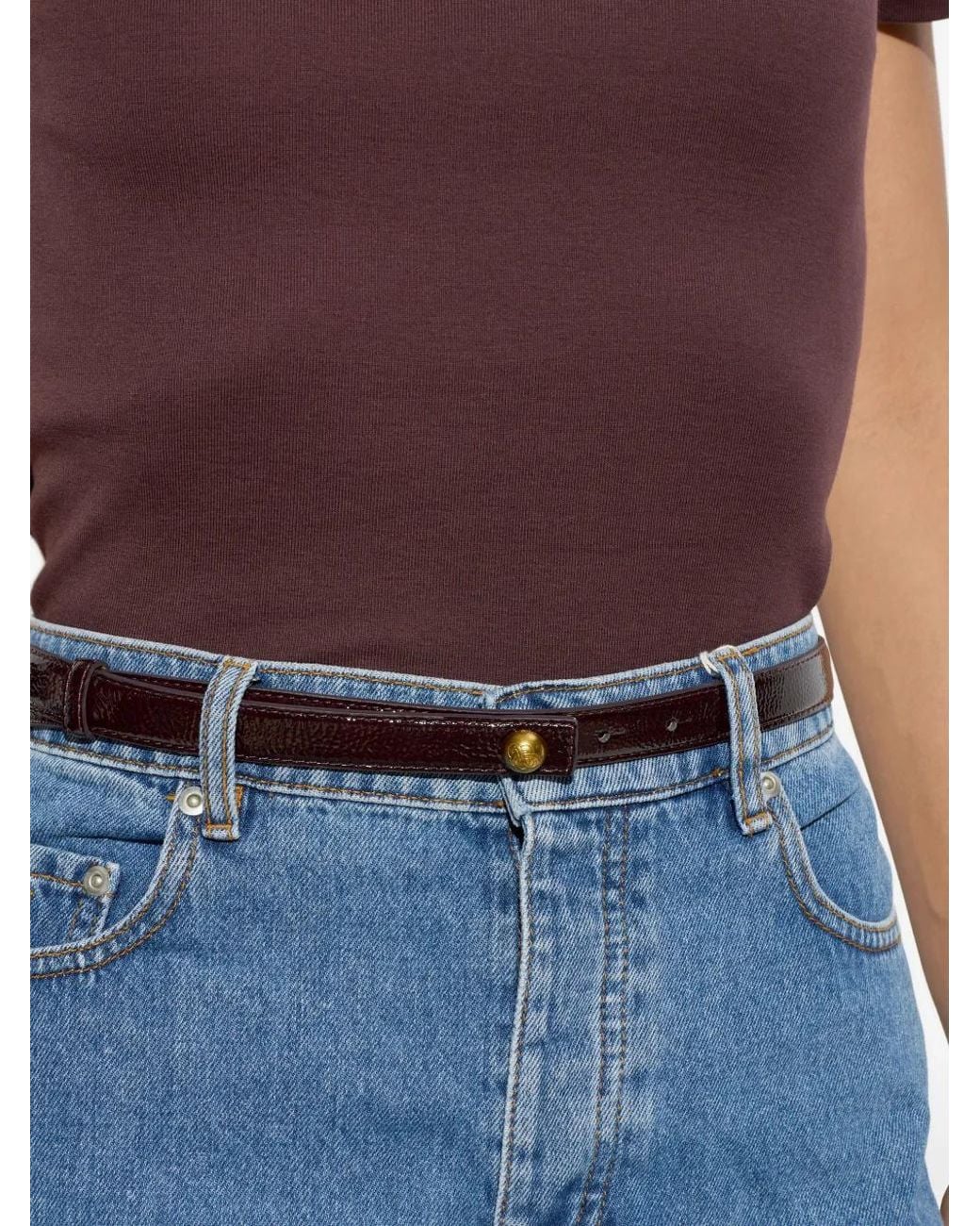 By Malene Birger White Freya Patent-Leather Belt