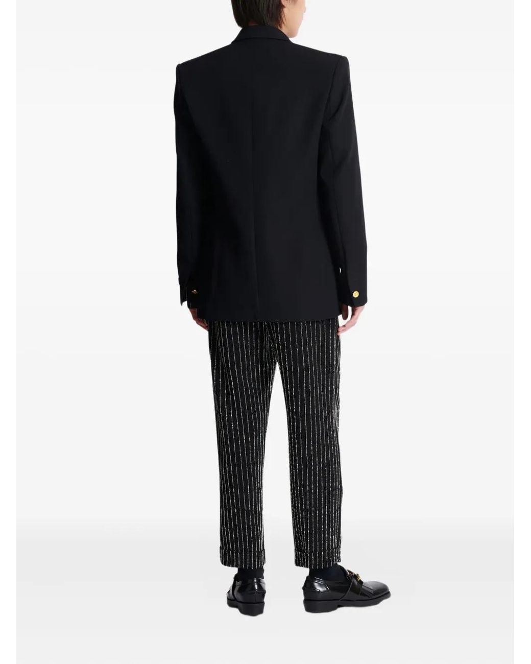 Balmain Black Single-Button Wool Jacket for men