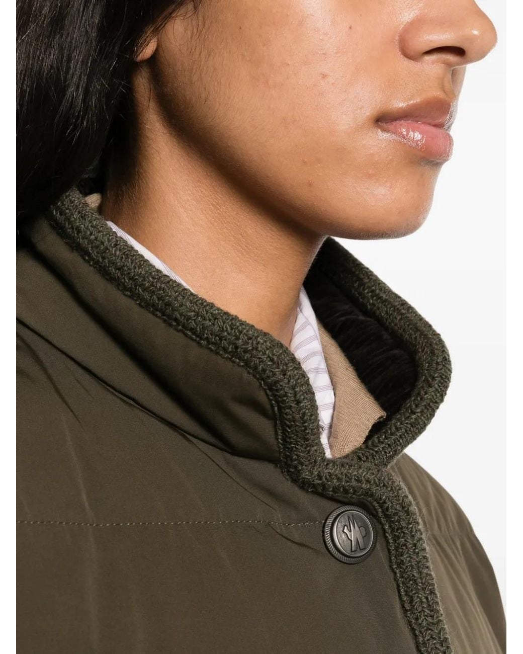 Moncler Green Quilted Panelled Jacket