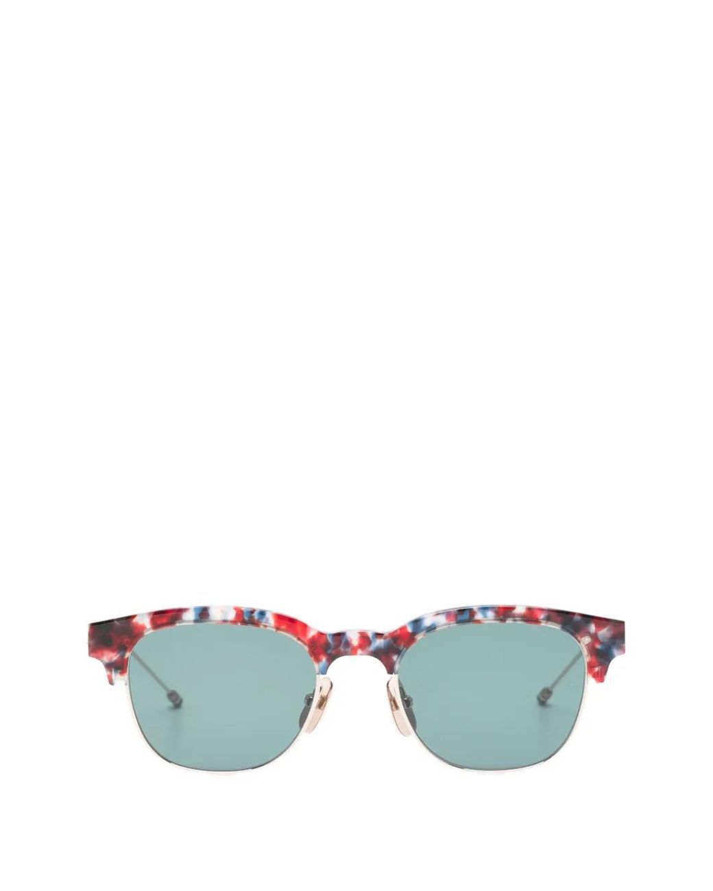 Thom Browne Blue Patterned Browline Sunglasses