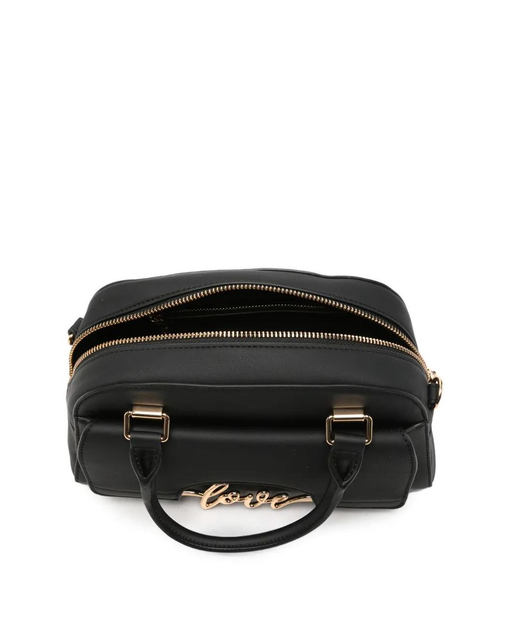 Love Moschino Black Logo-Plaque Tote Bag