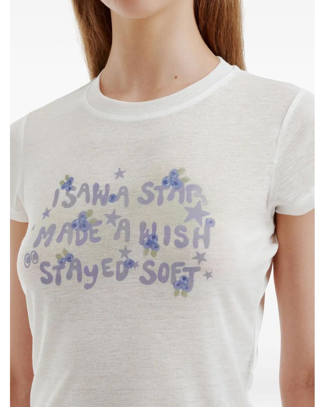 Mini Cream White Graphic-Print Short-Sleeve T-Shirt