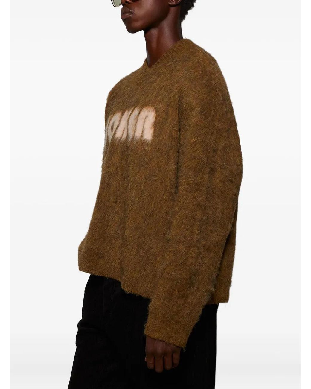 Martine Rose Green Letter-Detail Sweater for men