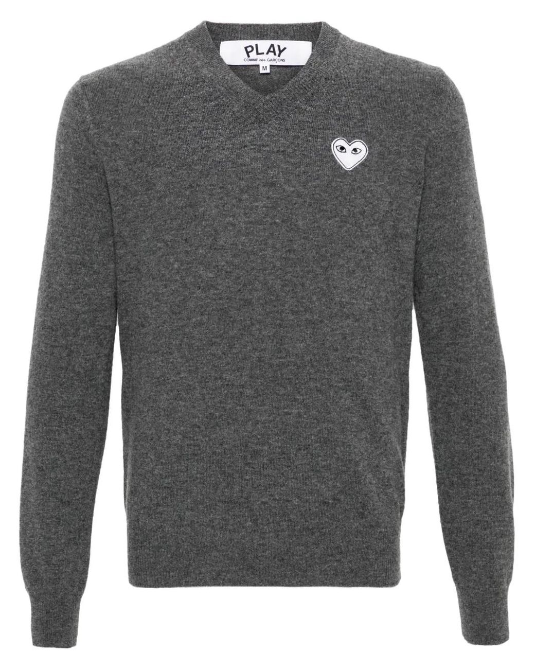 COMME DES GARÇONS PLAY Gray Pullover Mit Herz-Patch