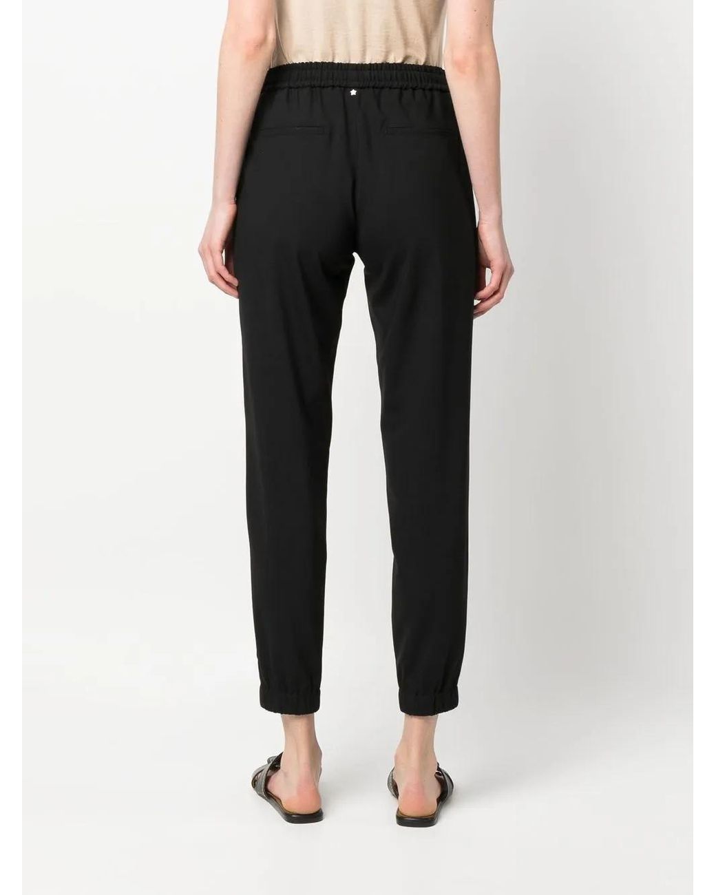 Lorena Antoniazzi Black Virgin Wool-Blend Track Pants