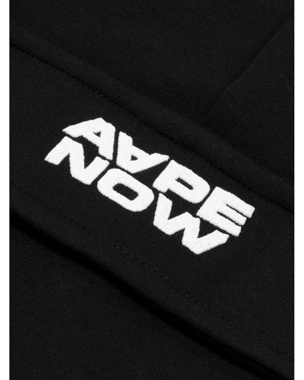 Aape By A Bathing Ape Black Logo-Patch Adjustable-Waist Track Pants for men