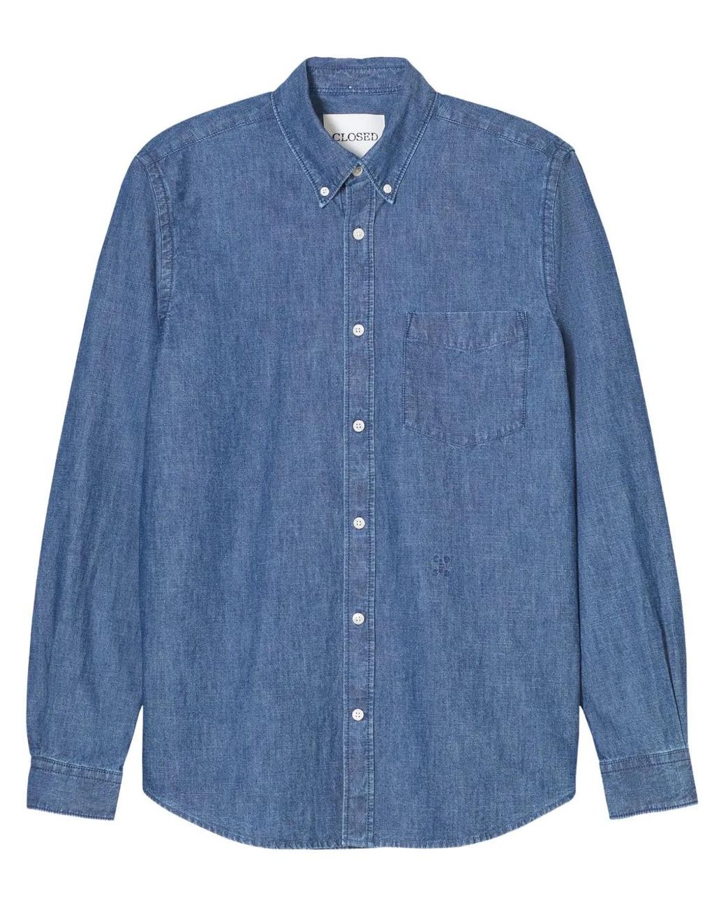 Closed Blue Button-Up Shirt for men