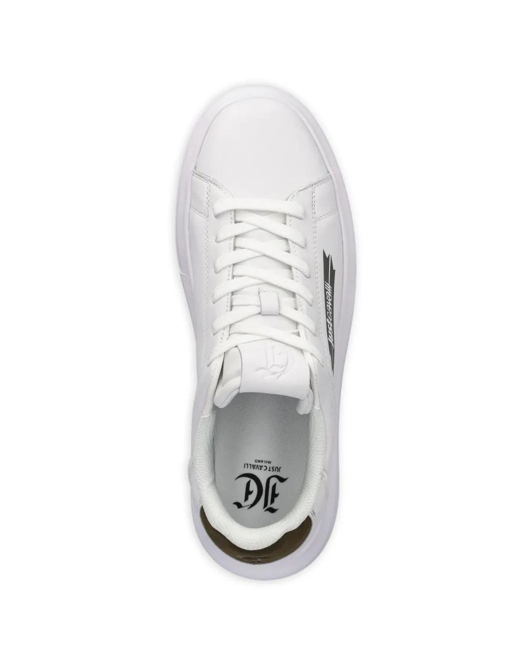 Just Cavalli White Logo-Print Sneakers for men