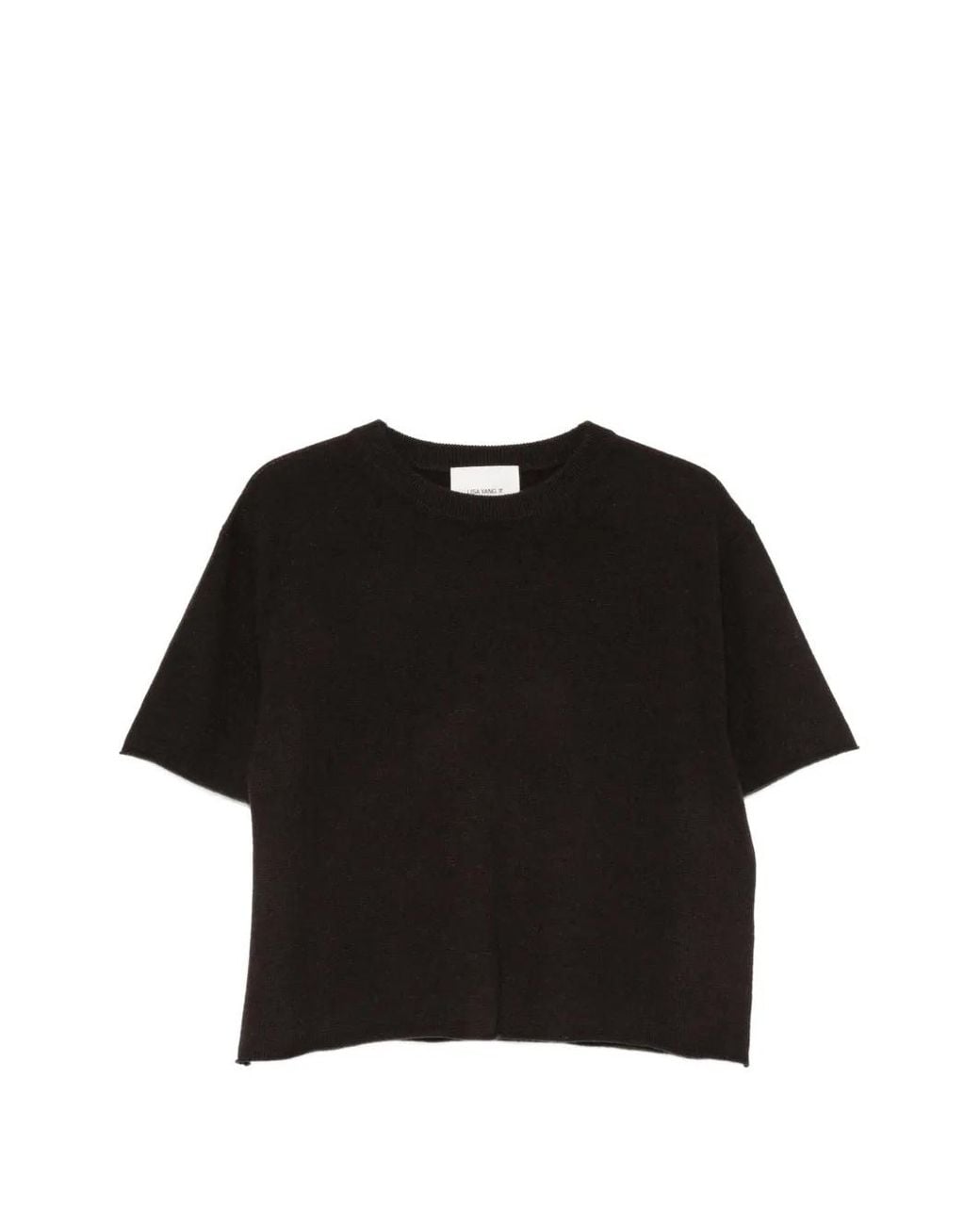 Lisa Yang Black Cila Short-Sleeve Sweater