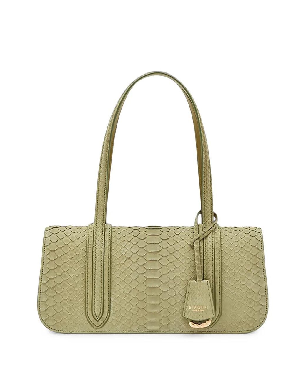 Biaggini Green Mittelgroße Texas Schultertasche Mit Python-Effekt