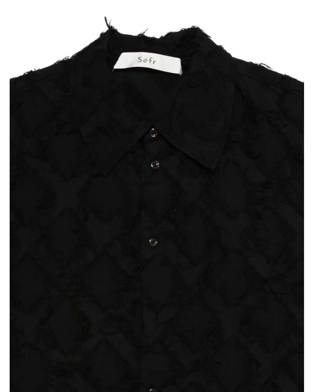 Séfr Black Textured Shirt for men
