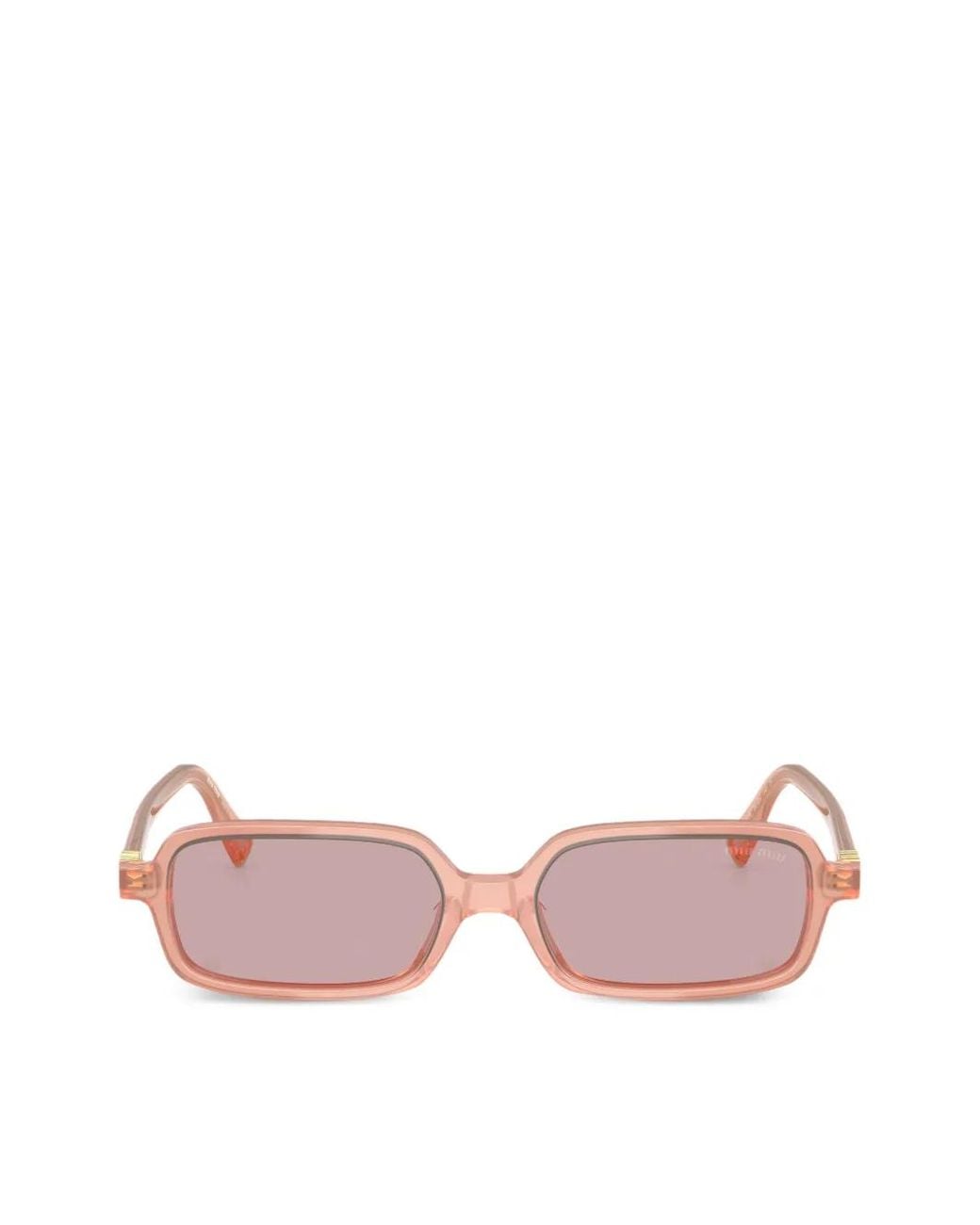 Miu Miu Pink Rectangle-Frame Sunglasses
