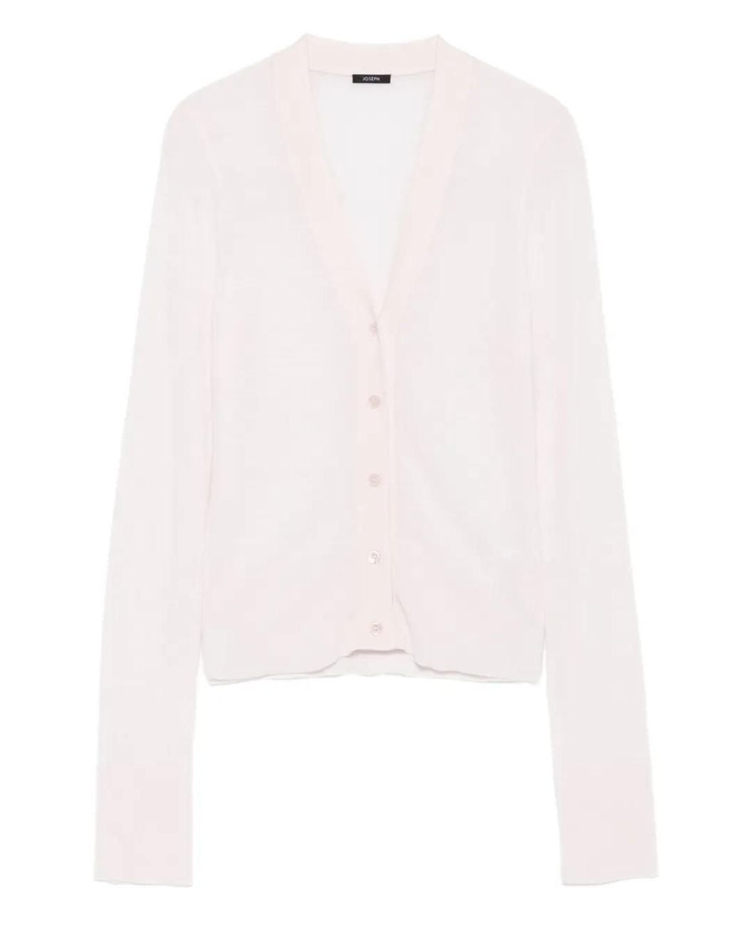 Joseph White Button-Front Long-Sleeve Cardigan