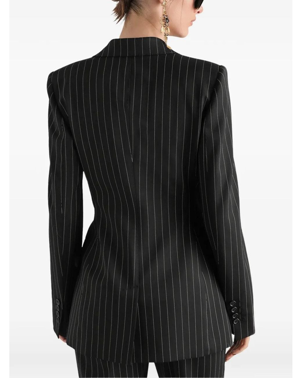 Dolce & Gabbana Black Pinstripe Tailored Jacket
