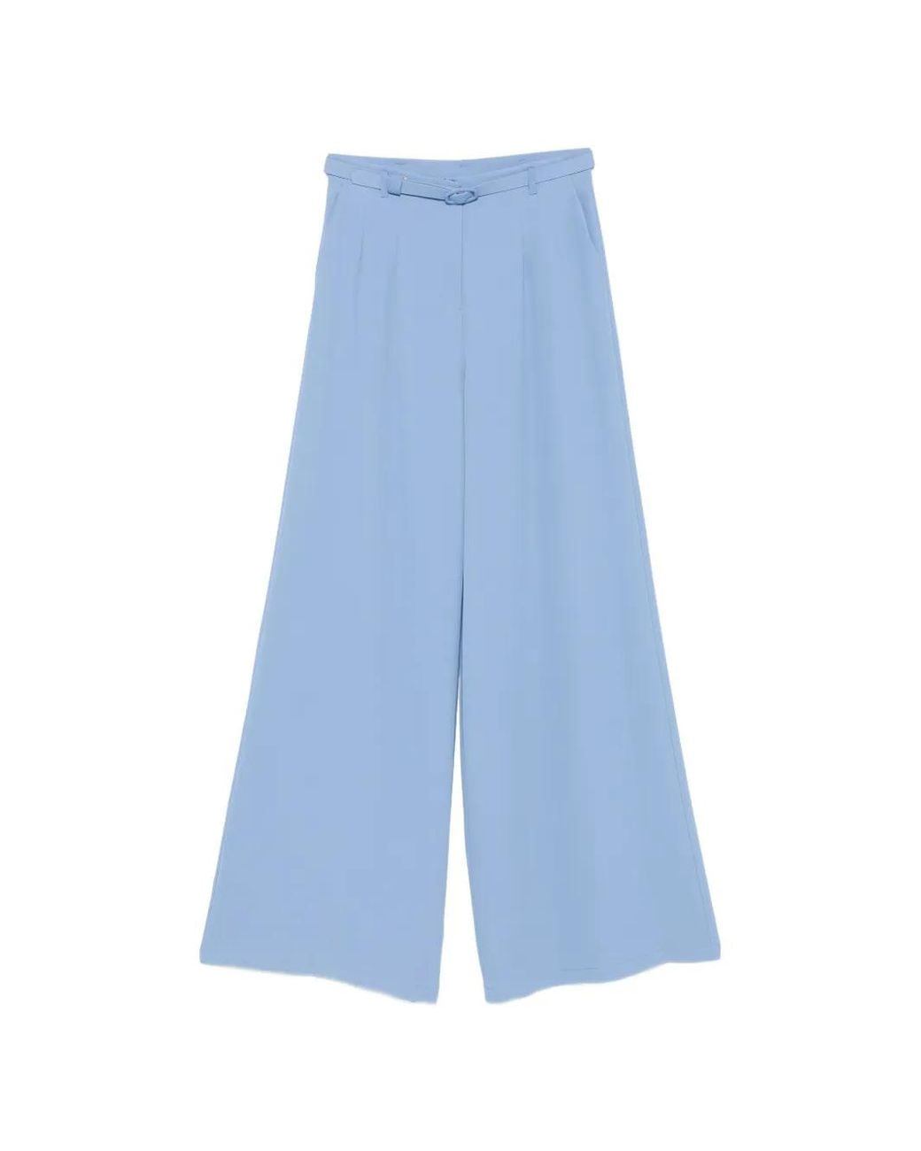 Imperial Blue Pantalon Plissé À Taille Ceinturée