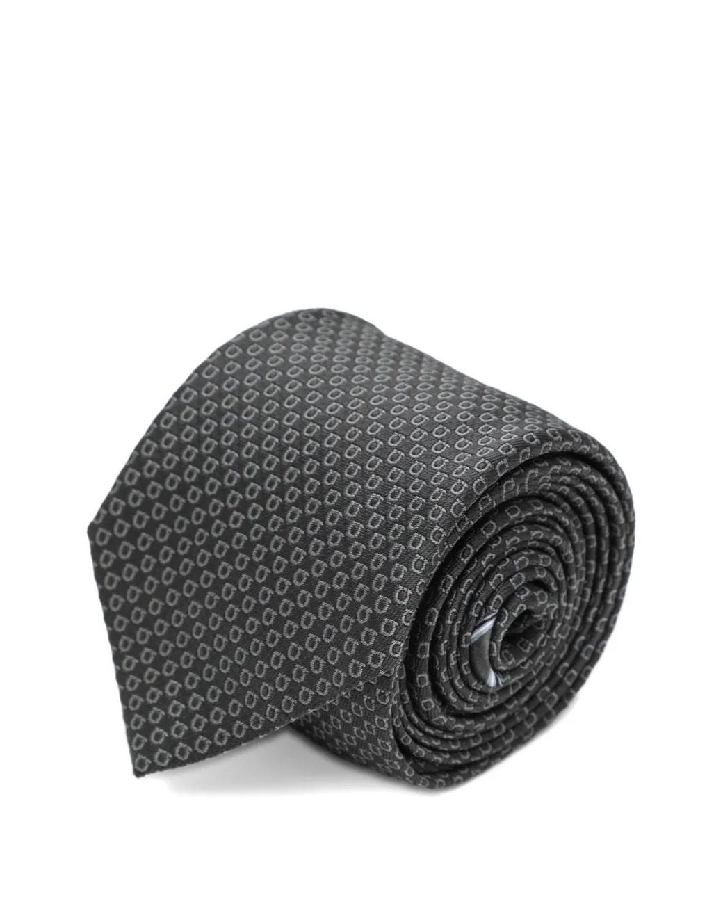 Ferragamo Gray Gancini Jacquard Tie for men
