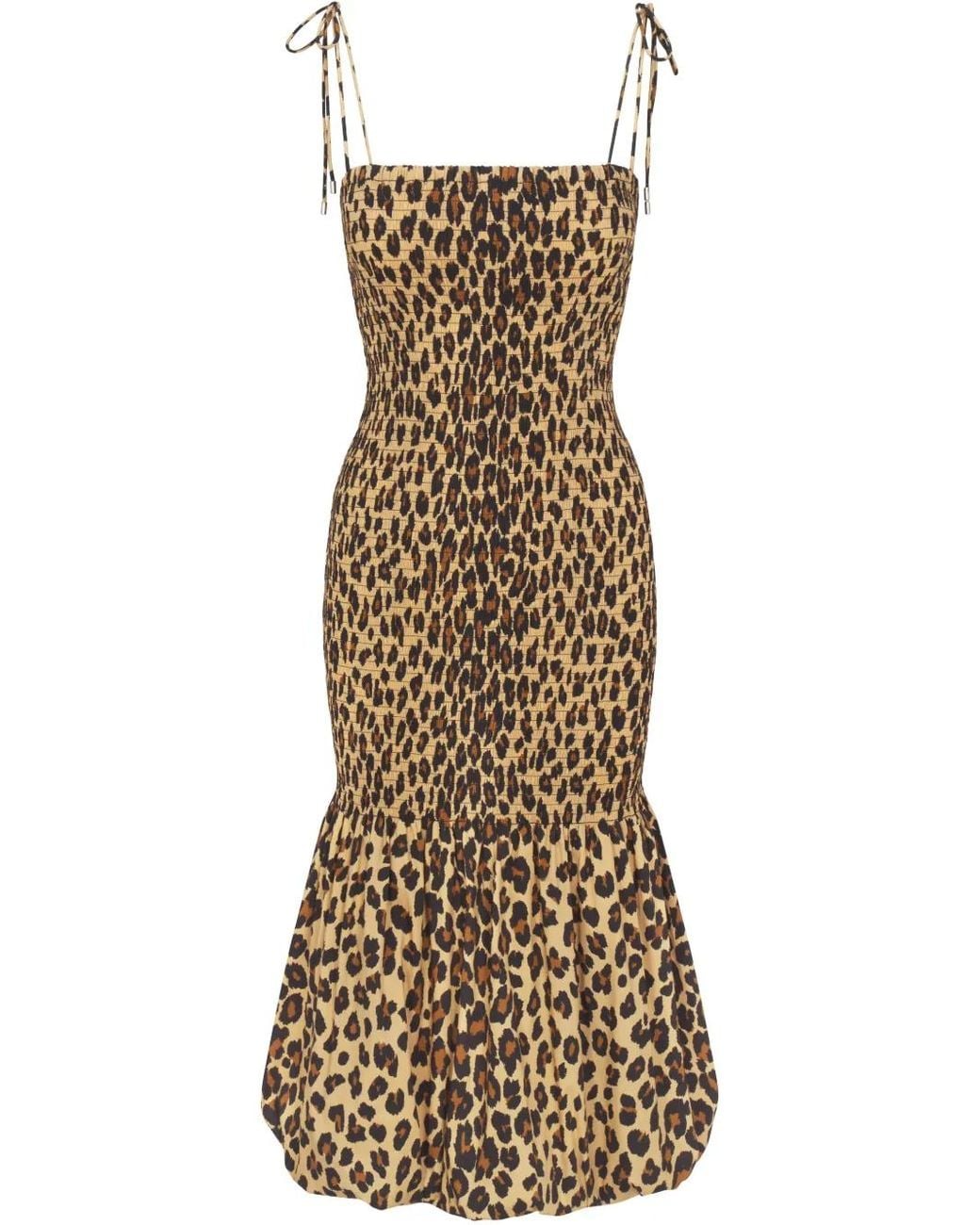 Simon Miller Natural Canto Smocked Poplin Dress