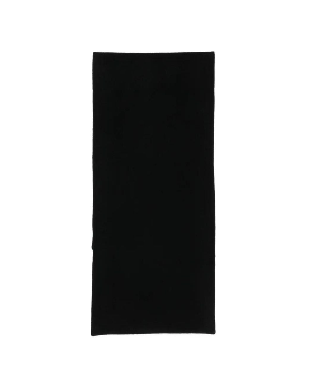 Rier Black Logo-Patch Fleece Scarf for men
