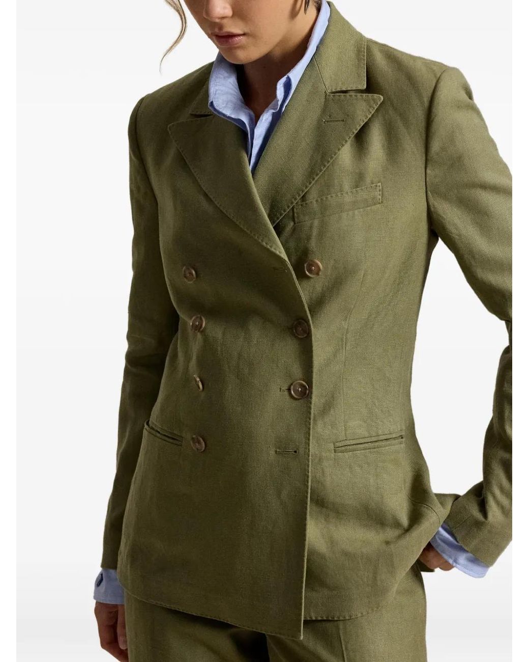 Polo Ralph Lauren Green Blazer Calvin À Boutonnière Croisée