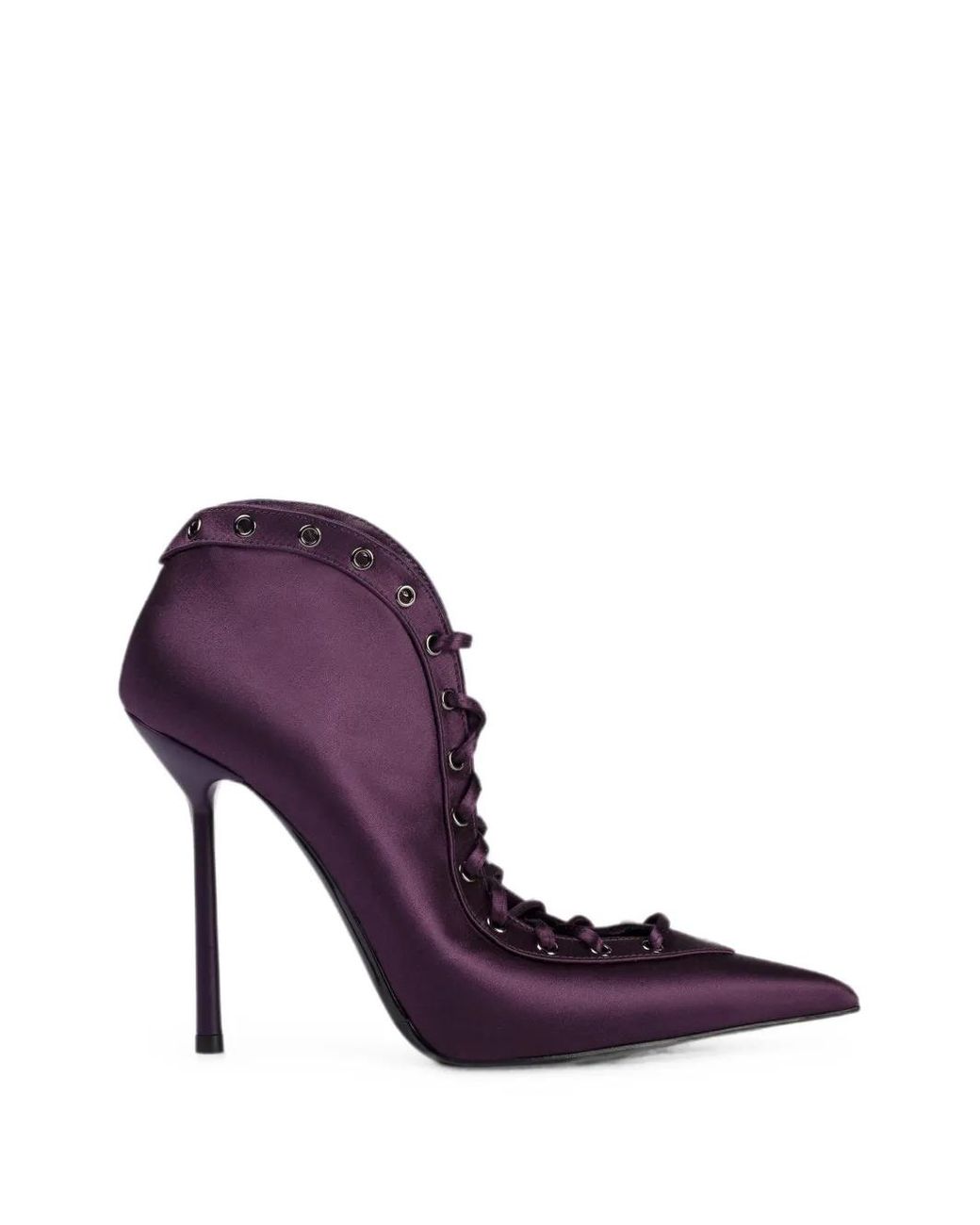 Le Silla Purple Colette Lace-Up Ankle Boots