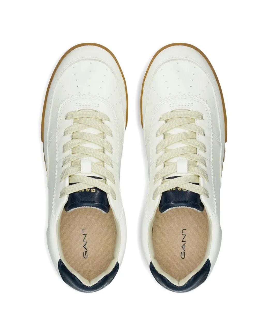 Gant White Baylle Perforated Lace-Up Sneakers for men