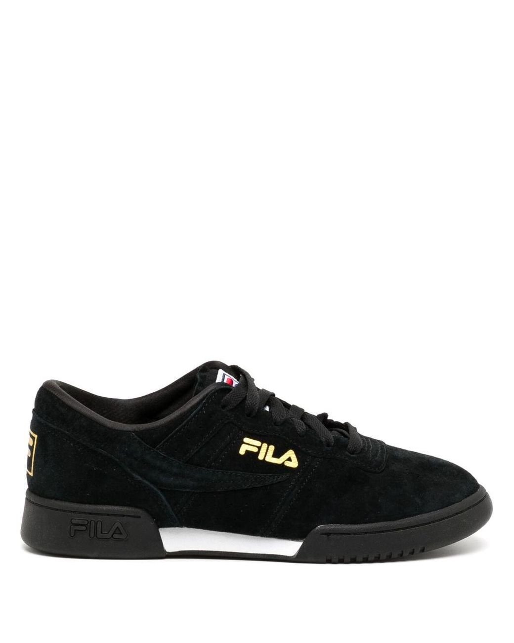 Fila Logo-print Low-top Sneakers in Black for Men | Lyst