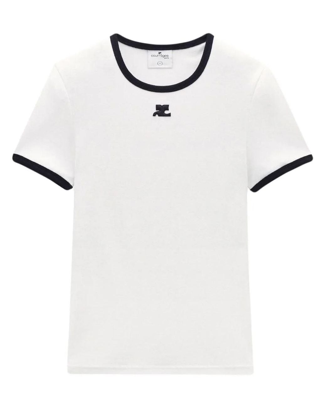 Courreges White Bumpy Contrast T-Shirt for men
